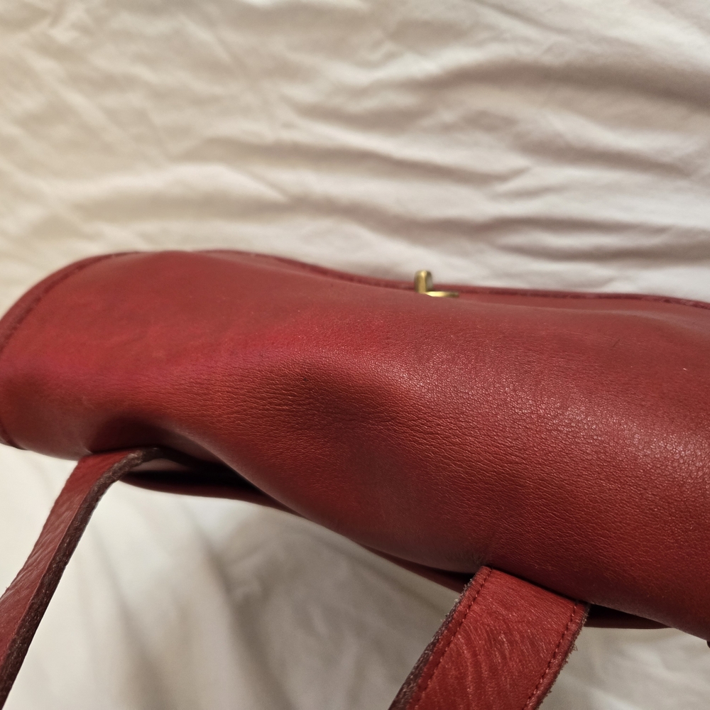 Vintage Coach Large Side Pack In Red - Picture 9 of 13